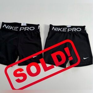 Nike Pros Black SZ L Girls